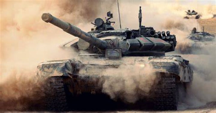 A military tank in action