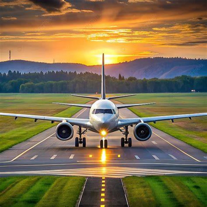 A plane about to land