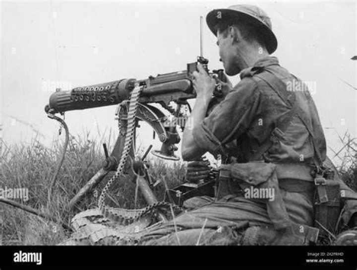 A soldier using a gun