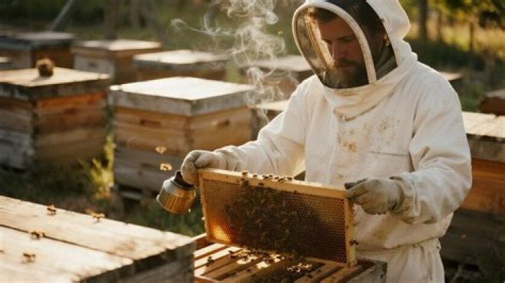 Apiarist hard at work.