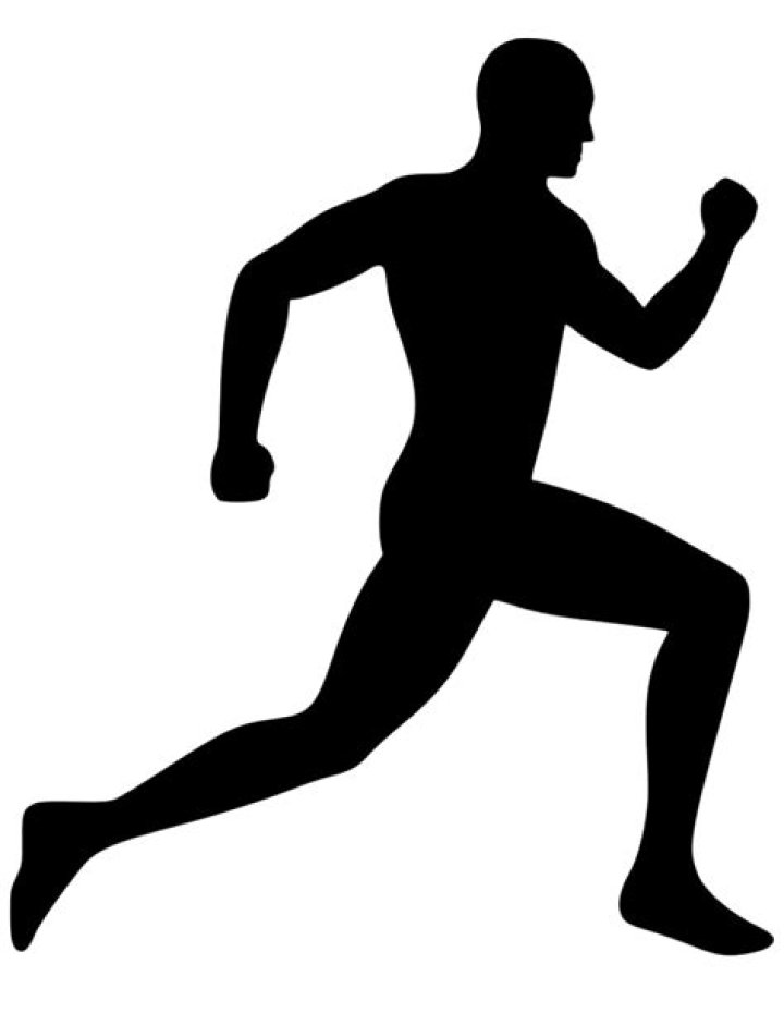 black and white, man running through building with briefcase