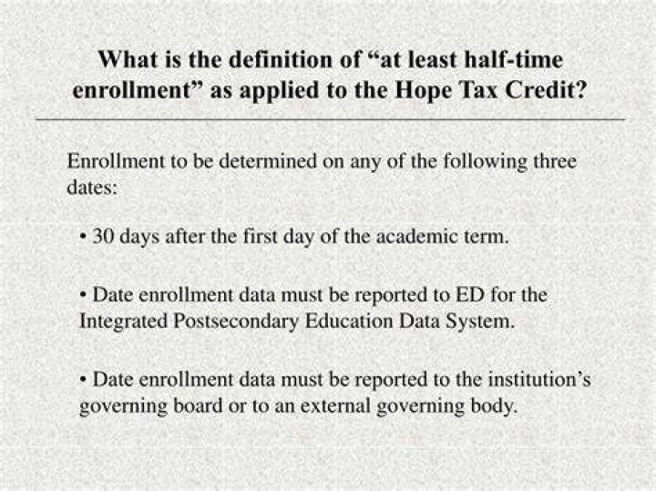 Full-time/Half-Time Enrollment Definition