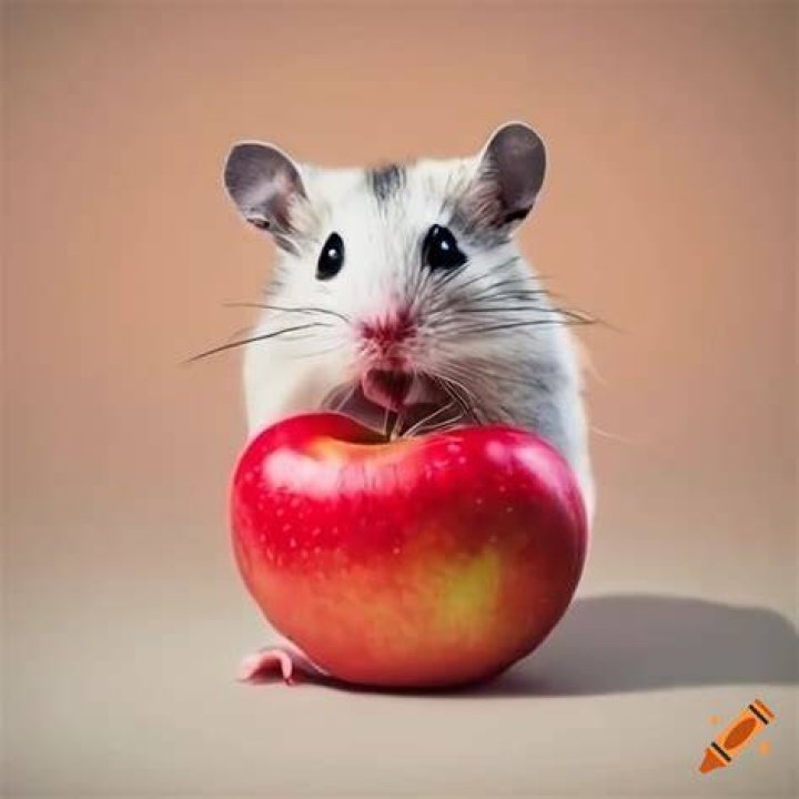 hamster eating apple