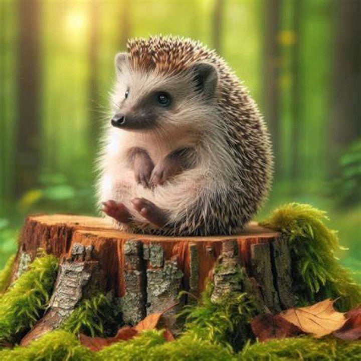 hedgehog on a stump