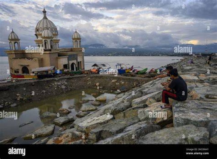 Mosque near a coastline