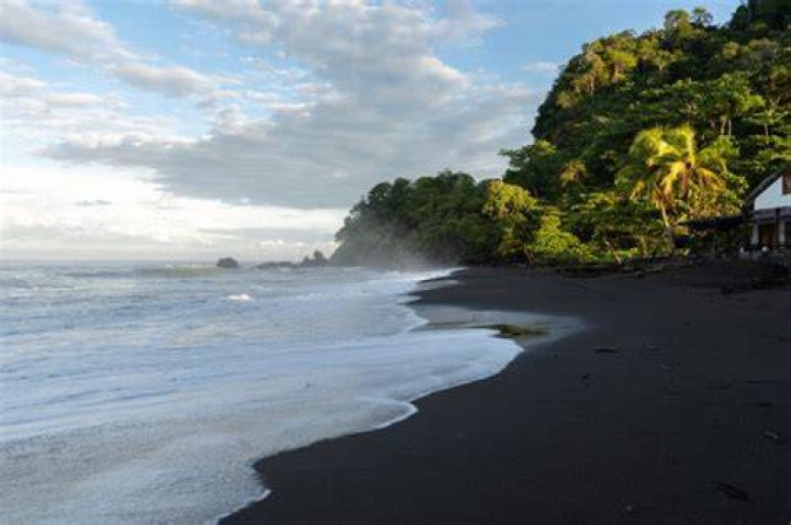 Playa Hermosa black sand beach from above